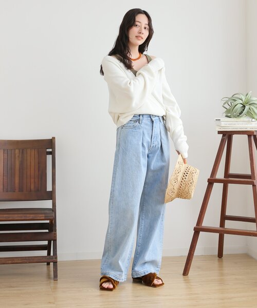Spick & Span(スピックアンドスパン)の「ミラノリブカシュクールプルオーバー(ニット/セーター・レディース・ホワイト/ブルー系その他/チャコールグレー・FREE)」の21枚目の写真