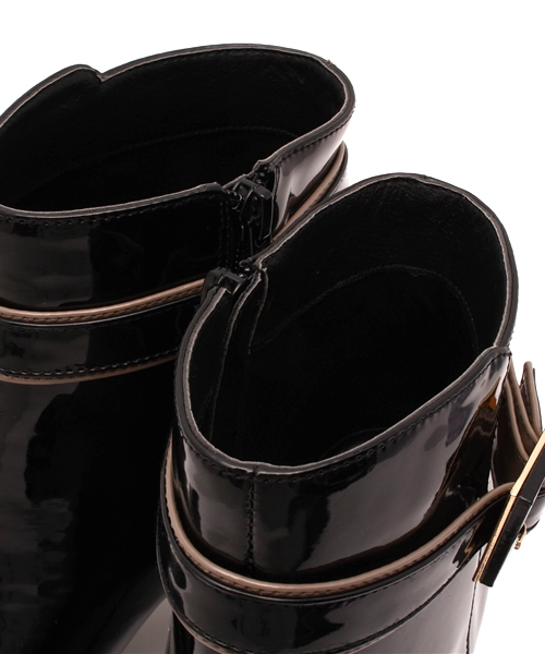 JELLY BEANS（ジェリービーンズ）の「【レイン対応】ベルトラインレインブーツ(404-1835)JELLY BEANS(ジェリービーンズ)（レインシューズ・レディース・ブラック/グレー/ブラック系その他・L/S/M）」の9枚目の写真