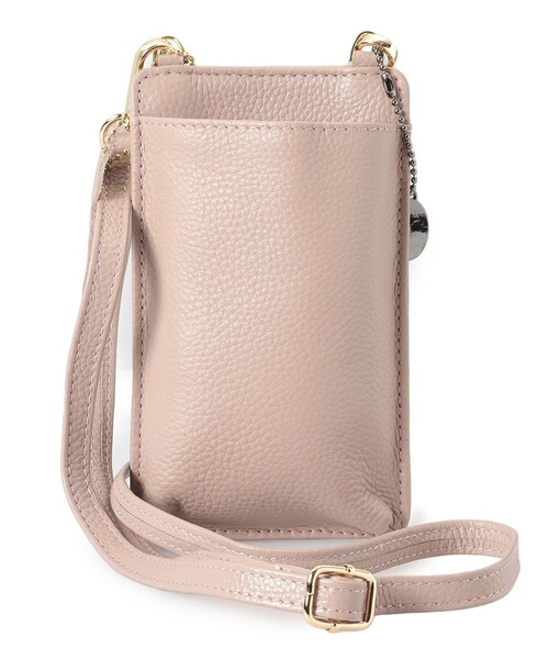 LAURA ASHLEY(ローラアシュレイ)の「レザースマホショルダー(ショルダーバッグ・レディース・ブラック/ベビーピンク/グレー・00)」の3枚目の写真