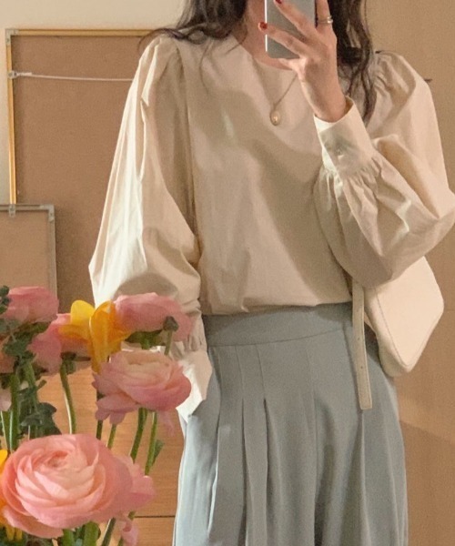 LAC-VERT(ラック・ヴェール)の「ボリュームスリーブブラウス(シャツ/ブラウス・レディース・ホワイト/アイボリー/ミント・FREE)」の22枚目の写真