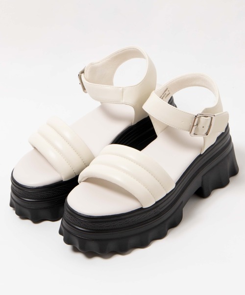 WEGO（ウィゴー）の「WEGO/ボリュームパデッドサンダル（サンダル・レディース・ホワイト/ブラック・MEDIUM/LARGE）」の5枚目の写真