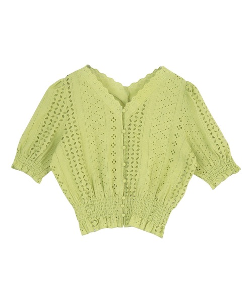 titivate（ティティベイト）の「前後2wayｺｯﾄﾝﾚｰｽﾌﾞﾗｳｽ（シャツ/ブラウス・レディース・ブラック/オフホワイト/ライトグリーン・FREE）」の6枚目の写真