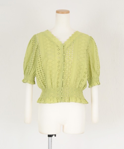 titivate（ティティベイト）の「前後2wayｺｯﾄﾝﾚｰｽﾌﾞﾗｳｽ（シャツ/ブラウス・レディース・ブラック/オフホワイト/ライトグリーン・FREE）」の15枚目の写真