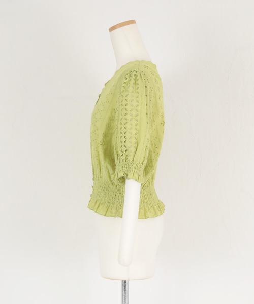 titivate（ティティベイト）の「前後2wayｺｯﾄﾝﾚｰｽﾌﾞﾗｳｽ（シャツ/ブラウス・レディース・ブラック/オフホワイト/ライトグリーン・FREE）」の16枚目の写真