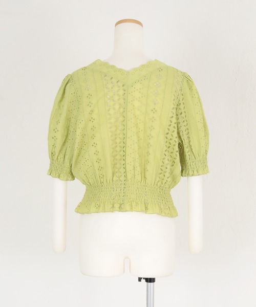 titivate（ティティベイト）の「前後2wayｺｯﾄﾝﾚｰｽﾌﾞﾗｳｽ（シャツ/ブラウス・レディース・ブラック/オフホワイト/ライトグリーン・FREE）」の17枚目の写真