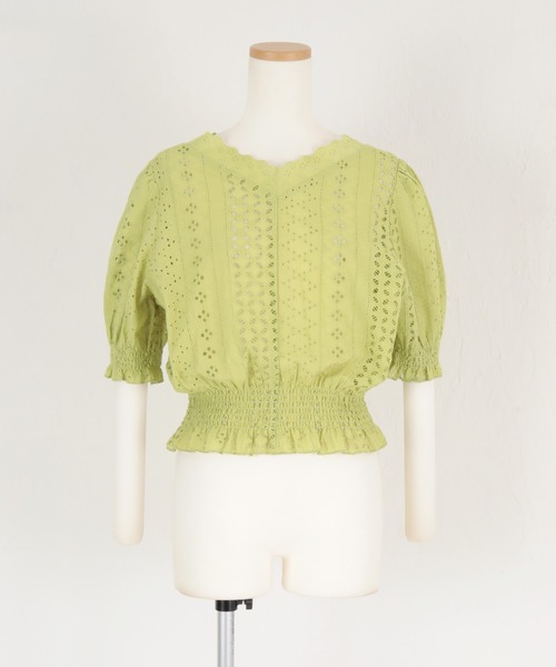 titivate（ティティベイト）の「前後2wayｺｯﾄﾝﾚｰｽﾌﾞﾗｳｽ（シャツ/ブラウス・レディース・ブラック/オフホワイト/ライトグリーン・FREE）」の18枚目の写真