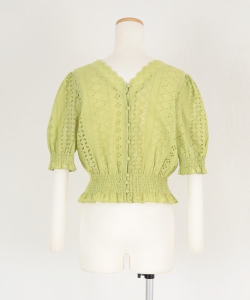 titivate（ティティベイト）の「前後2wayｺｯﾄﾝﾚｰｽﾌﾞﾗｳｽ（シャツ/ブラウス・レディース・ブラック/オフホワイト/ライトグリーン・FREE）」の20枚目の写真