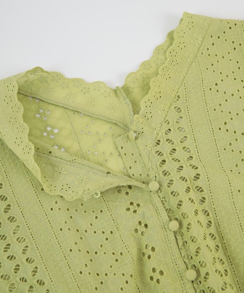 titivate（ティティベイト）の「前後2wayｺｯﾄﾝﾚｰｽﾌﾞﾗｳｽ（シャツ/ブラウス・レディース・ブラック/オフホワイト/ライトグリーン・FREE）」の21枚目の写真