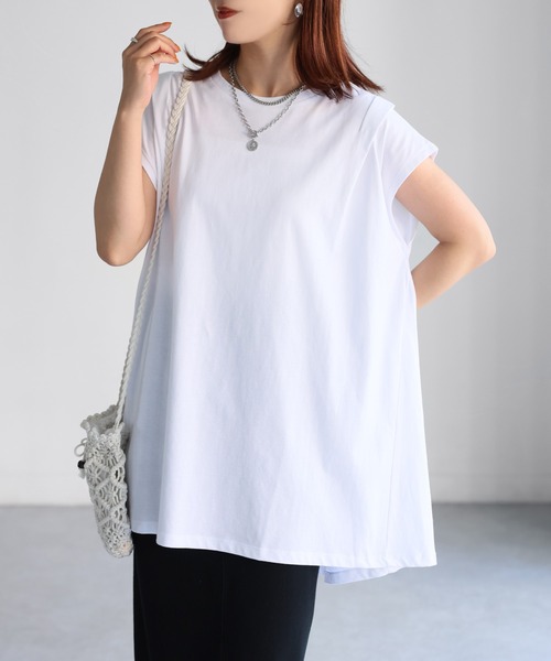 Riberry（リベリー）の「タックAラインTシャツ（Tシャツ/カットソー・レディース・チャコールグレー/オフホワイト/ブラック・FREE）」の16枚目の写真