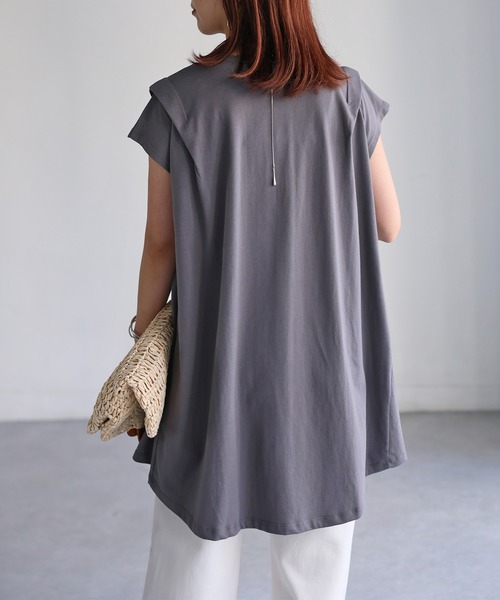 Riberry（リベリー）の「タックAラインTシャツ（Tシャツ/カットソー・レディース・チャコールグレー/オフホワイト/ブラック・FREE）」の22枚目の写真