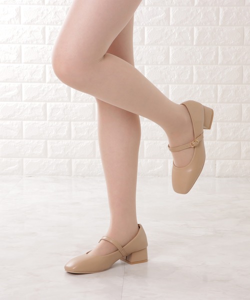 Lace Ladies（レースレディース）の「マットレザー調チャンキーストラップパンプス（パンプス・レディース・アイボリー/ブラック/ベージュ・24.5/23/24/23.5/22.5）」の8枚目の写真