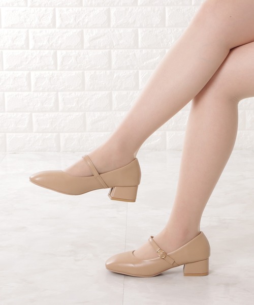 Lace Ladies（レースレディース）の「マットレザー調チャンキーストラップパンプス（パンプス・レディース・アイボリー/ブラック/ベージュ・24.5/23/24/23.5/22.5）」の9枚目の写真