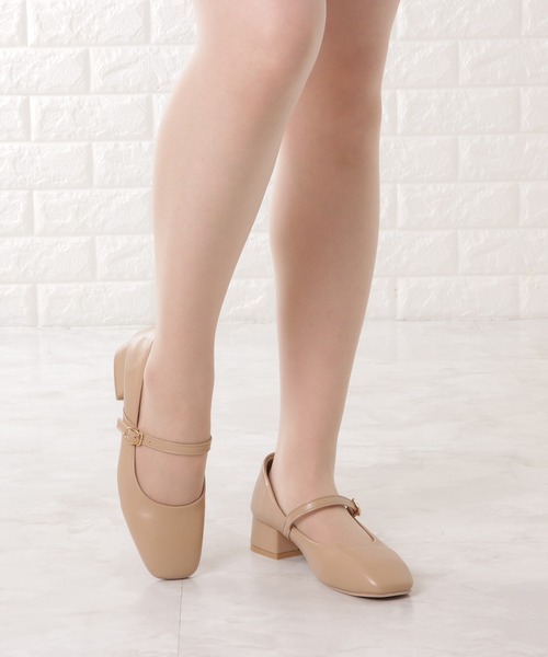 Lace Ladies（レースレディース）の「マットレザー調チャンキーストラップパンプス（パンプス・レディース・アイボリー/ブラック/ベージュ・24.5/23/24/23.5/22.5）」の14枚目の写真