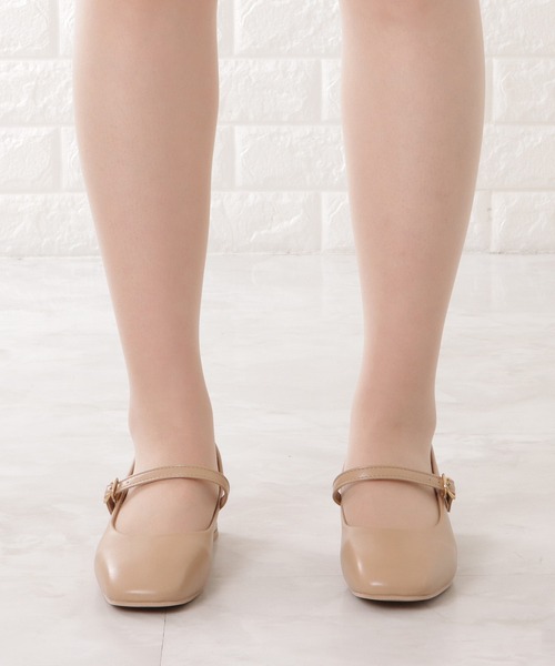 Lace Ladies（レースレディース）の「マットレザー調チャンキーストラップパンプス（パンプス・レディース・アイボリー/ブラック/ベージュ・24.5/23/24/23.5/22.5）」の15枚目の写真