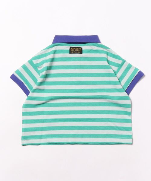 BIG FIELD(ビッグフィールド)の「ボーダーワイドポロシャツ(90~150cm)(Tシャツ/カットソー・キッズ・グリーン/ブラック・90/100/110/120/130/140/150)」の3枚目の写真