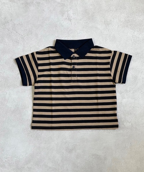 BIG FIELD(ビッグフィールド)の「ボーダーワイドポロシャツ(90~150cm)(Tシャツ/カットソー・キッズ・グリーン/ブラック・90/100/110/120/130/140/150)」の9枚目の写真