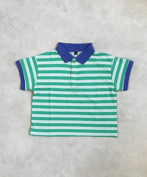 BIG FIELD(ビッグフィールド)の「ボーダーワイドポロシャツ(90~150cm)(Tシャツ/カットソー・キッズ・グリーン/ブラック・90/100/110/120/130/140/150)」の11枚目の写真
