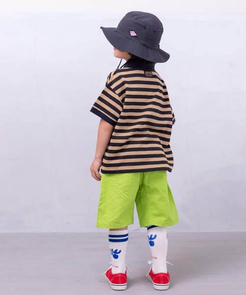 BIG FIELD(ビッグフィールド)の「ボーダーワイドポロシャツ(90~150cm)(Tシャツ/カットソー・キッズ・グリーン/ブラック・90/100/110/120/130/140/150)」の7枚目の写真