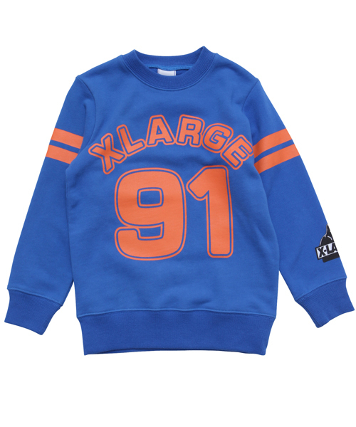 XLARGE KIDS（エクストララージキッズ）の「CREWNECK COLLEGE LOGO（スウェット・キッズ・ブラック/アッシュ/ブルー・8T/5T/4T/6T/7T）」の3枚目の写真