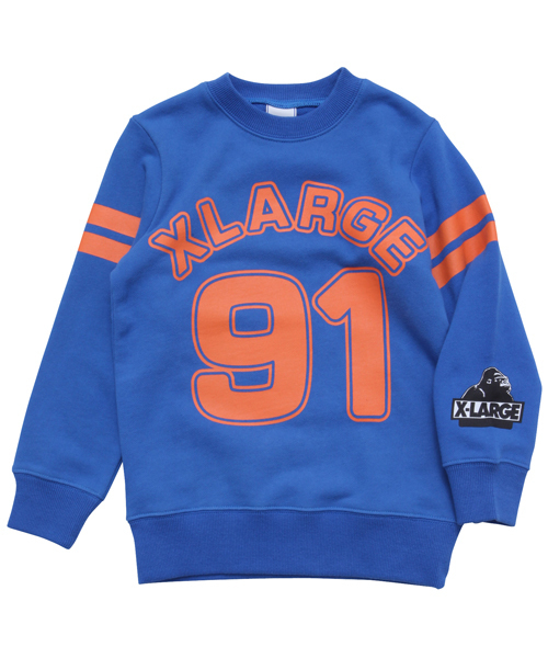 XLARGE KIDS（エクストララージキッズ）の「CREWNECK COLLEGE LOGO（スウェット・キッズ・ブラック/アッシュ/ブルー・8T/5T/4T/6T/7T）」の4枚目の写真