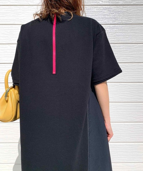 Q（キュー）の「ウラケドッキングワンピ（ワンピース・レディース・ブラック/チャコールグレー・MEDIUM）」の6枚目の写真