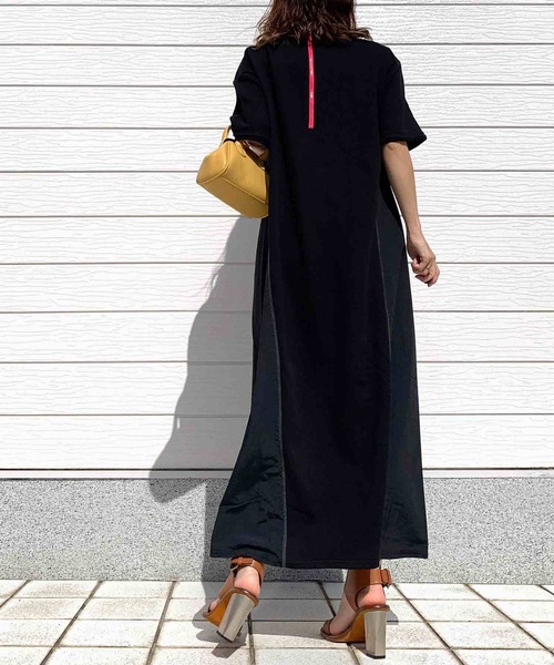 Q（キュー）の「ウラケドッキングワンピ（ワンピース・レディース・ブラック/チャコールグレー・MEDIUM）」の10枚目の写真