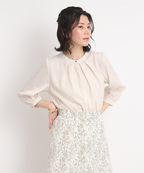DRESKIP(ドレスキップ)の「◆レディな気分高まる!前釦スタンドカラーブラウス(シャツ/ブラウス・レディース・オフホワイト/ライトグリーン/ホワイト系3/ブラック系・02/03/04)」の17枚目の写真