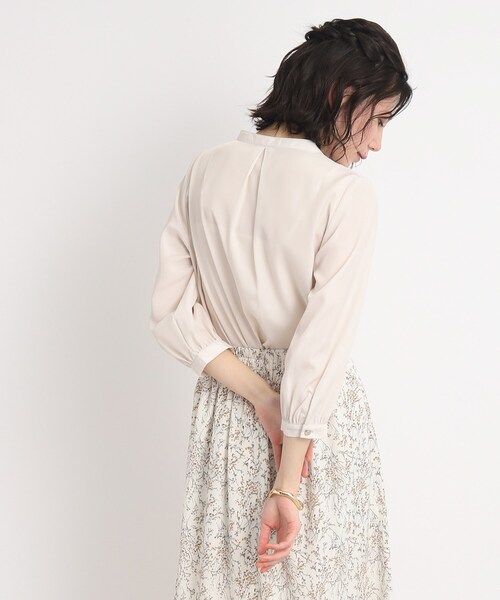 DRESKIP(ドレスキップ)の「◆レディな気分高まる!前釦スタンドカラーブラウス(シャツ/ブラウス・レディース・オフホワイト/ライトグリーン/ホワイト系3/ブラック系・02/03/04)」の13枚目の写真