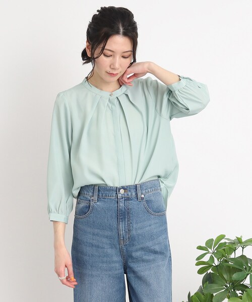 DRESKIP(ドレスキップ)の「◆レディな気分高まる!前釦スタンドカラーブラウス(シャツ/ブラウス・レディース・オフホワイト/ライトグリーン/ホワイト系3/ブラック系・02/03/04)」の22枚目の写真