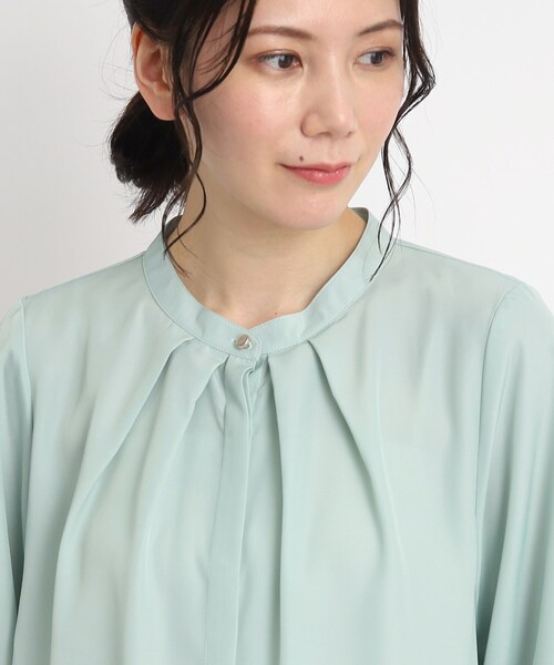 DRESKIP(ドレスキップ)の「◆レディな気分高まる!前釦スタンドカラーブラウス(シャツ/ブラウス・レディース・オフホワイト/ライトグリーン/ホワイト系3/ブラック系・02/03/04)」の20枚目の写真