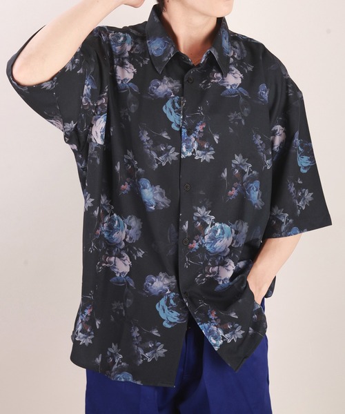WESTSEA(ウエストシー)の「ルーズサイズ とろみシャツ 花柄 半袖シャツ(シャツ/ブラウス・メンズ・ベージュ/ブラック系その他2/ブラック/ブラック系その他3/ブラック系その他/ホワイト系その他/グレー/アイボリー/ブラック系その他4/ホワイト/ホワイト系その他2/ホワイト系その他3/ベージュ系その他/ブラック系その他5/ブラック系その他6/ブラック系その他7/ブラック系・L/M)」の10枚目の写真