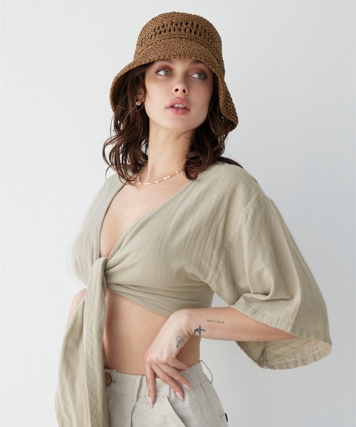 ALEXIA STAM（アリシアスタン）の「Tie Front Gauze Top