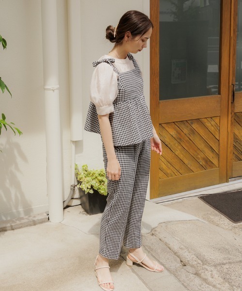 flower（フラワー）の「プレイフルチェックパンツ（その他パンツ・レディース・ベージュ/ブラック・FREE）」の15枚目の写真