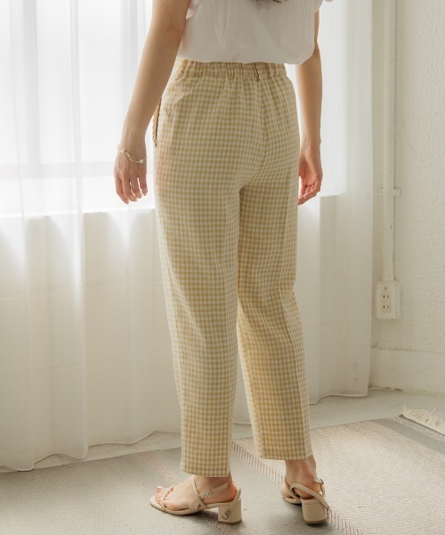 flower（フラワー）の「プレイフルチェックパンツ（その他パンツ・レディース・ベージュ/ブラック・FREE）」の4枚目の写真