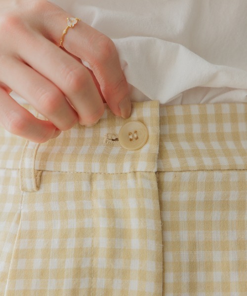 flower（フラワー）の「プレイフルチェックパンツ（その他パンツ・レディース・ベージュ/ブラック・FREE）」の8枚目の写真