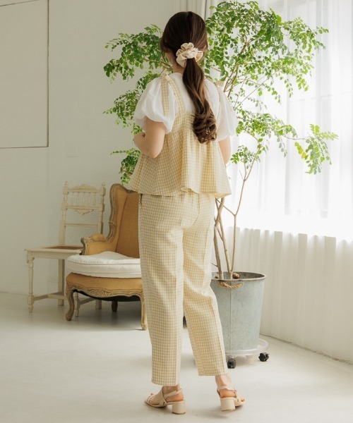 flower（フラワー）の「プレイフルチェックパンツ（その他パンツ・レディース・ベージュ/ブラック・FREE）」の13枚目の写真