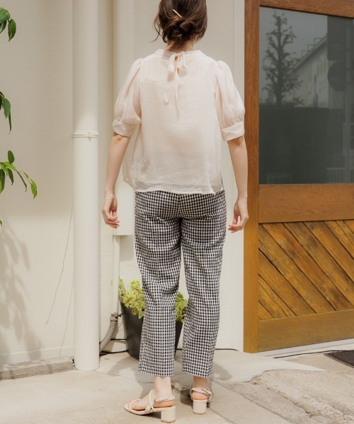 flower（フラワー）の「プレイフルチェックパンツ（その他パンツ・レディース・ベージュ/ブラック・FREE）」の7枚目の写真