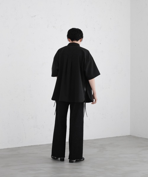 selle glant（セレグランテ）の「DRAW CODE SLIT SHIRT/ドローコードスリットシャツ（シャツ/ブラウス・メンズ・ブラック/オフホワイト・MEDIUM）」の8枚目の写真