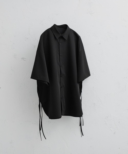 selle glant（セレグランテ）の「DRAW CODE SLIT SHIRT/ドローコードスリットシャツ（シャツ/ブラウス・メンズ・ブラック/オフホワイト・MEDIUM）」の10枚目の写真