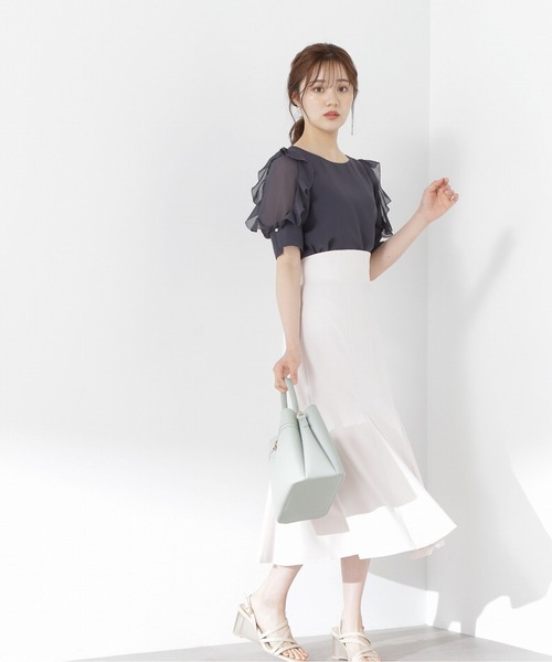Proportion Body Dressing♡綺麗めラッフルサテンブラウス 楽天市場】｜美人百花4月号掲載商品｜ラッフルサテンブラウス
