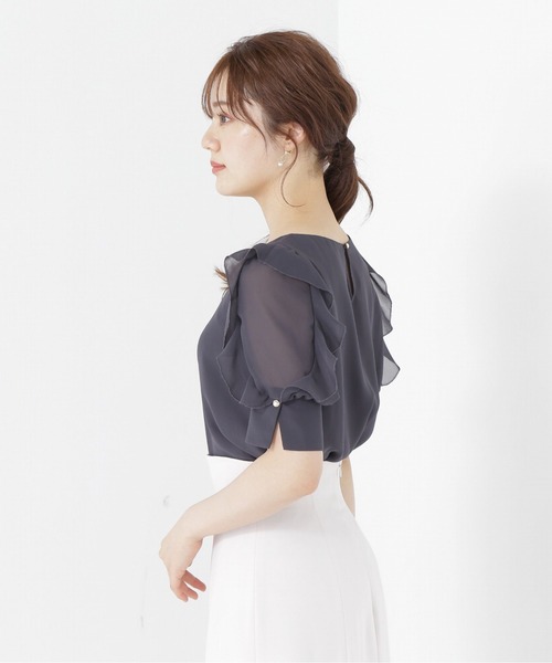 Proportion Body Dressing♡綺麗めラッフルサテンブラウス PROPORTION BODY DRESSING（プロポーションボディドレッシング