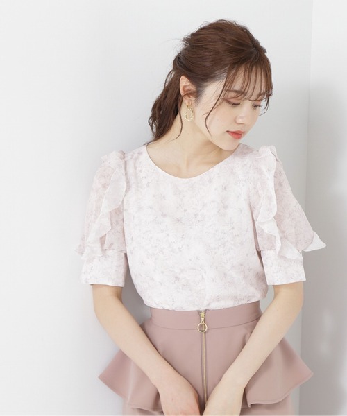PROPORTION BODY DRESSING（プロポーションボディドレッシング）の「シアーラッフルブラウス / 1213210602（シャツ/ブラウス・レディース・グレー/ダークグレー/ベージュ・SMALL/MEDIUM）」の9枚目の写真