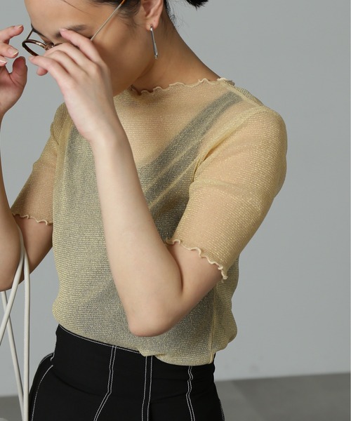 FREE'S MART（フリーズマート）の「◆ラメシアー半袖カットソー（Tシャツ/カットソー・レディース・ブルー/ブラック/ホワイト・FREE）」の11枚目の写真