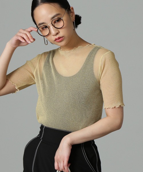 FREE'S MART（フリーズマート）の「◆ラメシアー半袖カットソー（Tシャツ/カットソー・レディース・ブルー/ブラック/ホワイト・FREE）」の12枚目の写真