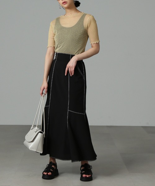 FREE'S MART（フリーズマート）の「◆ラメシアー半袖カットソー（Tシャツ/カットソー・レディース・ブルー/ブラック/ホワイト・FREE）」の14枚目の写真