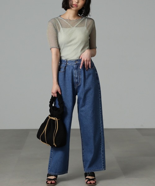 FREE'S MART（フリーズマート）の「◆ラメシアー半袖カットソー（Tシャツ/カットソー・レディース・ブルー/ブラック/ホワイト・FREE）」の18枚目の写真