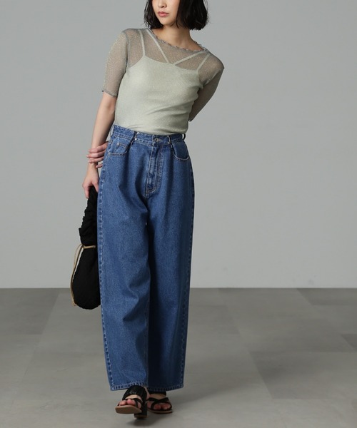 FREE'S MART（フリーズマート）の「◆ラメシアー半袖カットソー（Tシャツ/カットソー・レディース・ブルー/ブラック/ホワイト・FREE）」の19枚目の写真