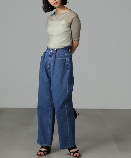 FREE'S MART（フリーズマート）の「◆ラメシアー半袖カットソー（Tシャツ/カットソー・レディース・ブルー/ブラック/ホワイト・FREE）」の20枚目の写真