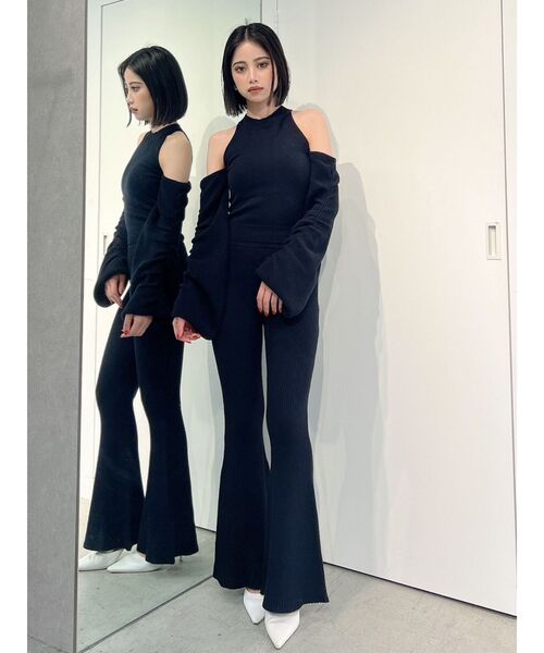 GYDA（ジェイダ）の「【SET着用可】アームドッキングデザインニットTOPS（ニット/セーター・レディース・ベージュ/ブラック/ブラウン・FREE）」の6枚目の写真