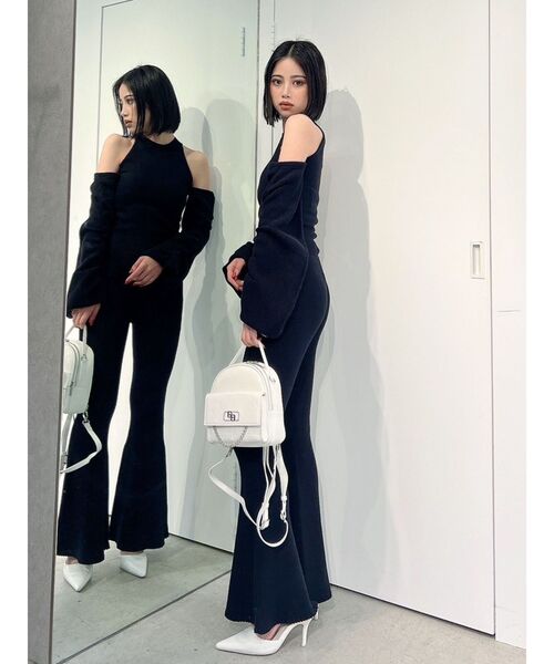 GYDA（ジェイダ）の「【SET着用可】アームドッキングデザインニットTOPS（ニット/セーター・レディース・ベージュ/ブラック/ブラウン・FREE）」の7枚目の写真